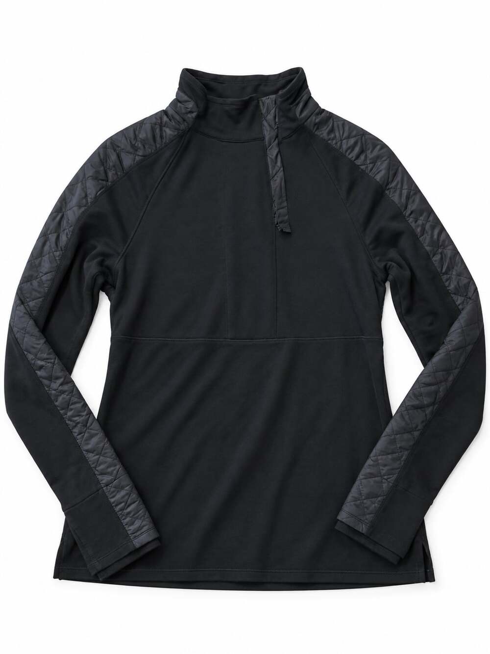 Athleta Black Vortex Quilted Half Zip Pullover S (w)